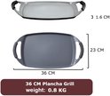 Swiss Haus® BPG36B Piastra Grill per Induzione – 36 x 23 cm – Nera