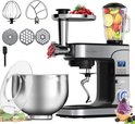 Swiss Haus® KM2206BG Robot da Cucina 1300W – Ciotola in Acciaio Inox da 6 L – Impastatrice Planetaria con Timer e Display LED – Food Processor con Frullatore da 1,5 L e Tritacarne – 6 Velocità + Funzione Pulse – Acciaio Inox