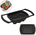 Swiss Haus® FS1B Scolapasta Pieghevole – 39 x 26 cm – Nero