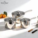 Swiss Haus® EC1006 Set di Casseruole in Acciaio Inox – 6 Pezzi – Acciaio Inox