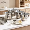 Swiss Haus® NC2009 Set di Pentole per Induzione – 9 Pezzi – Acciaio Inox