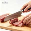 Swiss Haus® KSL6B Set di Coltelli con Ceppo – 6 Pezzi – Coltelli da Cucina Professionali in Acciaio Inox – Include Santoku e Coltello da Chef – Lavabili in Lavastoviglie – Design Retrò – Nero