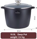 Swiss Haus® BDP28B Pentola per Zuppe con Coperchio – Ø 28 cm / 10,5 L – Nera