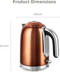 Swiss Haus® SWK2127 Bollitore Elettrico – 1,7 L – 2200W – Design Retrò – Rame