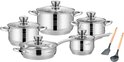 Swiss Haus® MC1012 Set di Pentole per Induzione – 12 Pezzi – Acciaio Inox