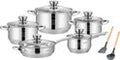 Swiss Haus® MC1012 Set di Pentole per Induzione – 12 Pezzi – Acciaio Inox