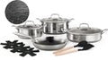 Swiss Haus® ZG1012 Set di Pentole per Induzione – 12 Pezzi – Acciaio Inox