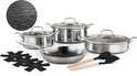 Swiss Haus® ZG1012 Set di Pentole per Induzione – 12 Pezzi – Acciaio Inox
