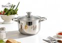 Swiss Haus® DC28C Pentola con Coperchio – Ø 28 cm / 9,8 L – Acciaio Inox