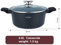 Swiss Haus® BC24B Pentola Brasiera per Induzione con Coperchio – Ø 24 cm / 4,0 L – Pentola per Zuppe – Senza PFAS – Compatibile con Tutti i Piani Cottura – Rivestimento Antiaderente Sapphire™ – Nero