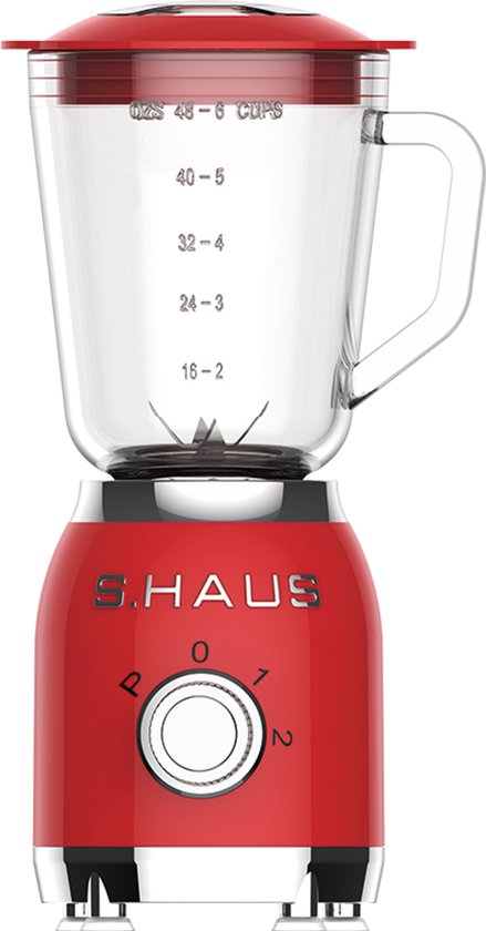Swiss Haus® BL1915 Frullatore – 600W – 1,5 L – Design Retrò Rosso