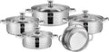 La Swiss Haus® è un set di pentole completo e versatile, pensato per offrire massima praticità e prestazioni elevate in cucina. Il set comprende 9 pezzi di pentole in acciaio inox, ideali per la preparazione quotidiana di un’ampia varietà di ricette.
