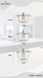 Swiss Haus® DC2006 Set di Pentole per Induzione – 6 Pezzi – Acciaio Inox