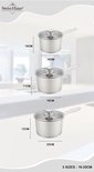 Swiss Haus® EC1006 Set di Casseruole in Acciaio Inox – 6 Pezzi – Acciaio Inox