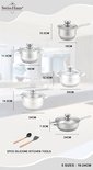 Swiss Haus® MC1012 Set di Pentole per Induzione – 12 Pezzi – Acciaio Inox